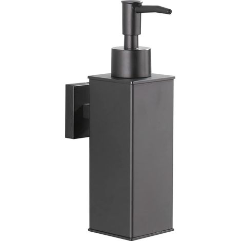 Bravix Distributeur De Savon Mural En Acier Inoxydable 304 - Noir Mat - Pour Un Usage Quotidien