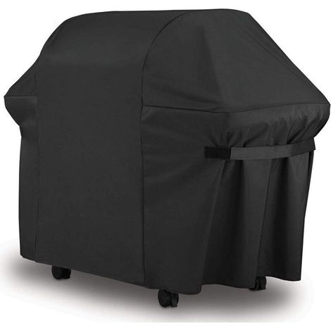 Bravix 15276120 Housse De Protection Bbq Couverture De Gril Anti-uv/anti-l'eau/anti-l'humidité Imperméable Extérieur Noir Pour Weber,
