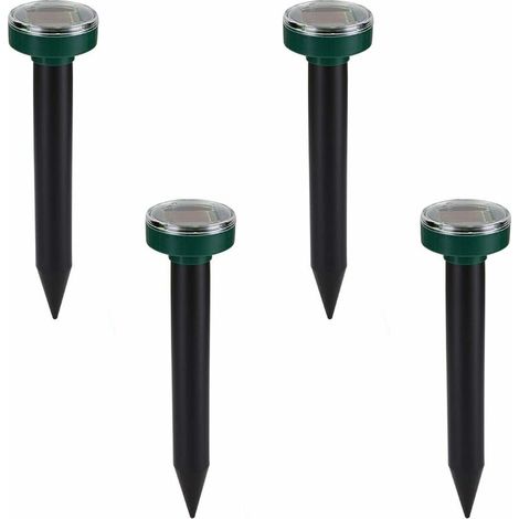 Bravix Lot De 4 Répulsif Taupe Solaire Répulsif Ultrason Mole Chasse Taupe Solaire Intelligent Combine Sons Et Dispositif Étanche De Charge Solaire Pour Jardins Extérieurs Pelouse