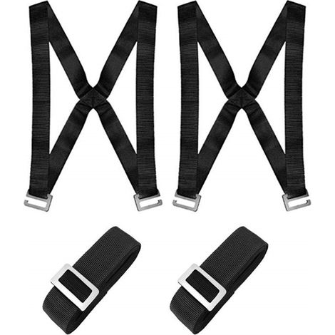 Bravix Sangle Demenagement, Sangle De Levage Aide Au Déménagement Pour Piano Et Transporter Meuble Lourd, 2,8m Sangle Portage Noire(2 Harnais + 2 Sangles)