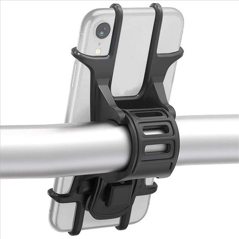 Bravix Support Téléphone Vélo Universel Silicone Porte-téléphone De Vélo Pour Iphone Samsung Huawei Et 4.5-7.0 Pouces Smartphones Idéal Pour Montagne Vélo Moto Poussette Et Golf Trolley Noir