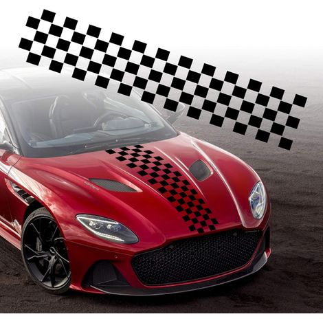 1 Pièces 126 Cm Capot Stripe Sticker Pour Voiture Auto Racing Body Side Stripe Decal Pour Jupe Toit Capot Pare-chocs Stripe Decal Vinyl Stripe Decal Décoration Pour Capot De Voiture (noir)