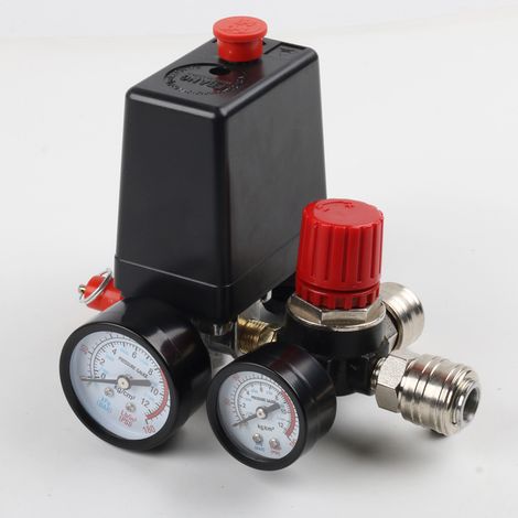 Bravix Pressostat De Compresseur D'Air Interrupteur De Soupape De Compression Compresseur D'Air Avec Manomètre Régulateur