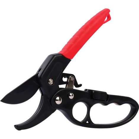 Bravix Sécateur À Crémaillère Enclume Et Cliquet Automatique Haies Jardin Coupe Branches,