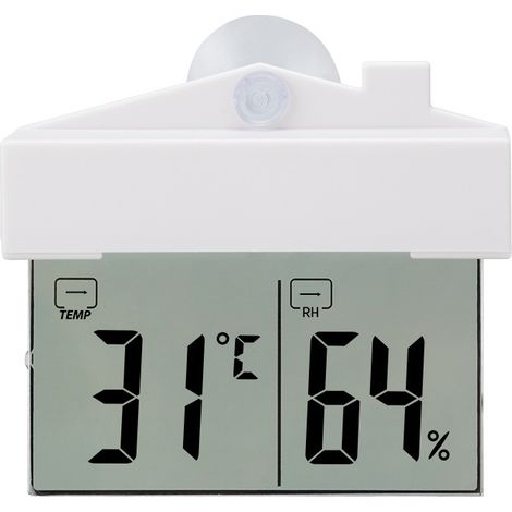 Thermomètre De Fenêtre Numérique Vision, Avec Grand Écran Pour Lire La Température Extérieure, Noir