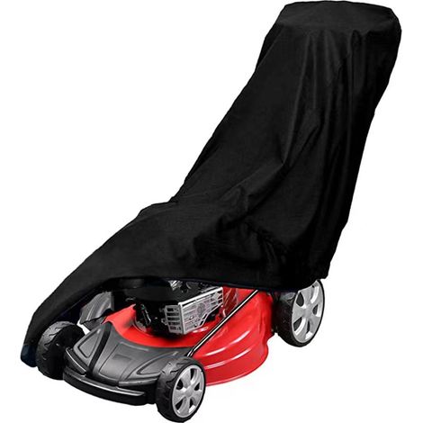 Bravix Housse De Tondeuse À Gazon, 210d Avec Cordon De Serrage Et Sac De Rangement, Housse De Protection Pour La Plupart Des Modèles De Tondeuses À Gazon 195 X 112 X 66 Cm