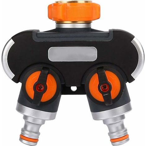 Pièces Et Raccords Répartiteur En 2 Voies, Séparateur De Tuyau Tuyau D'Arrosage Splitter Débit D'Eau Réglable Et Verrouillable, Distributeur Pour L'Irrigation Du Jardin(fil Européen 3/4)