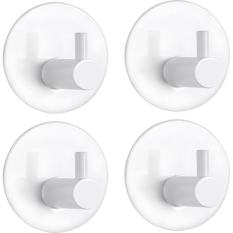 Bravix Crochet Adhésif, Crochet Mural De Salle De Bains En Acier Inoxydable, Porte Serviette Auto-adhésifs Pour La Cuisine, Le Salon Et Le Bureau, Anti-rouille Et Étanche (blanc 4pcs)