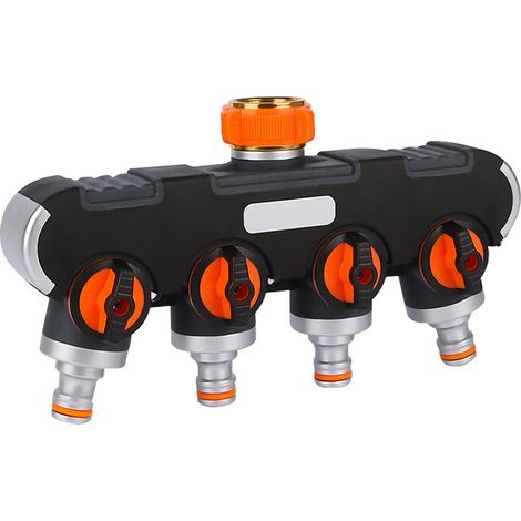 Bravix Distributeur Arrosage 4 Voie, Répartiteur 4 Voies Utilitaire Extérieur Raccord De Tuyau Pour Le Jardin Et La Vie À La Maison