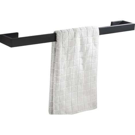 Bravix Barre Porte-serviette Unique Sus 304 Acier Inoxydable Fini Noir Mat Salle De Bain Support De Serviette Mural, 40 Cm