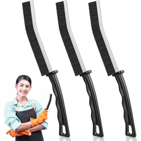 Bravix Brosse De Nettoyage Des Interstices 3 Pièces, Brosse Nettoyage Salle De Bainbrosse Joint Carrelag, Brosse De Nettoyage À Poils Durs Pour Rainure Fenetre, Salle De Bain, Toilettes, Cuisine