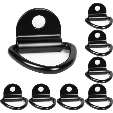 Bravix 8 Pcs Crochets D'Arrimage Pour Anneau En D Noir Pour Avec Support Kayaks Bateaux Cano毛 Pendentifs Remorques Pickups Camions Autos Jardin
