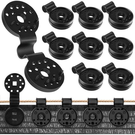 Bravix 50pcs Clips Plastiques Pour Toile D'Ombrage, Clips De Fixation Voile D'Ombrage, Clip Toile D'Ombrage, Clip Spécial Avec Oeillet, Applicable À Pergola, Serres Filet D'Ombre (50, Octogonale)