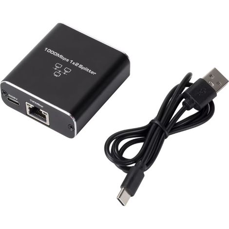 Bravix Commutateur Rj45 2 Ports 1000 Mbps Réseau 1 À 2 Gigabit Ethernet Répartiteur Pour Ordinateur Commutateur Routeur Décodeur Tv