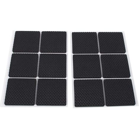Tampons En Caoutchouc Pour Pieds De Meubles, Protecteur De Meubles Léger Auto-adhésif Pads Patins Protection De Table Pied Coussinet Tampon Pour Pieds De Chaise Canapé,24 Pcs, Noir（taille：4.6cm