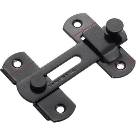 Bravix Lot De 2 Verrou De Porte Coulissante En Acier Inoxydable Serrure De Porte À Loquet À Bascule Portail Noir Mat Pour Les Portes Les Fenêtres Les Jardins - Avec Les Vis De Montage