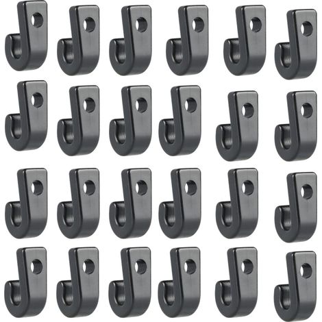 50pcs Kayak J Crochets En Nylon Noir, Crochets D'Arrimage Kayaks En Plastique Durable, Crochets En Forme De J Pour Kayak Bungee Cordon Canoës Bateaux Paddle Board Yacht Canots Barque