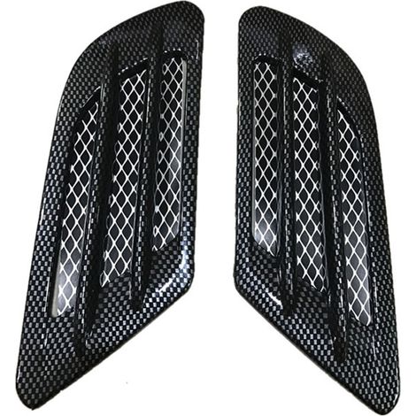 Bravix Air Flow Admission Universel De Haute Qualité Côté De La Voiture Débit D'Air Évent D'Admission Capot Grille Conduit Décoration Abs En Plastique Autocollant (fibre De Carbone)