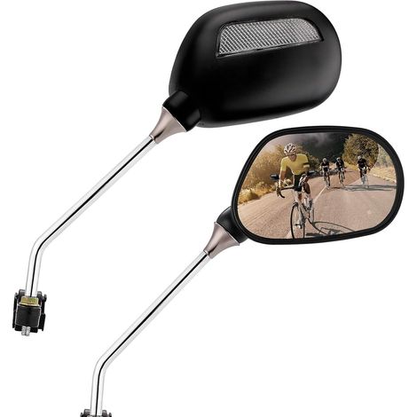 Bravix Rétroviseur De Vélo 1paire Miroirs De Vélo Bike Rétroviseur Ajustable 360° Réflecteur De Vélo Rétroviseur De Vélo Pour Scooter, Vélo De Route De Montagne