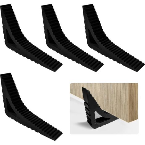 Bravix 4 Pièces Bloc Porte, Cale Porte Au Sol En Caoutchouc, Bloque Porte Au Sol Avec Plusieurs Angles, Arret De Porte De Fenêtre Portable, Convient Pour Cuisine Salle De Bain Chambre Fenêtre (noir)