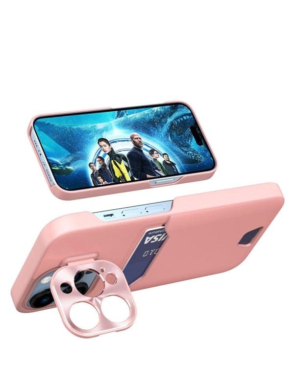 Hurtel Leather Stand Case for Samsung Galaxy S23+ Card Wallet Cover with Stand Pink