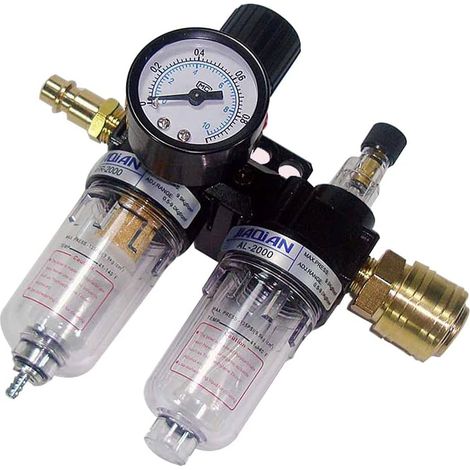 Filtre Régulateur 1/4 Régulateur De Pression D'Air, Séparateur Eau-huile, Régulateur De Pression D'Air Pour Compresseur Et Outils À Air