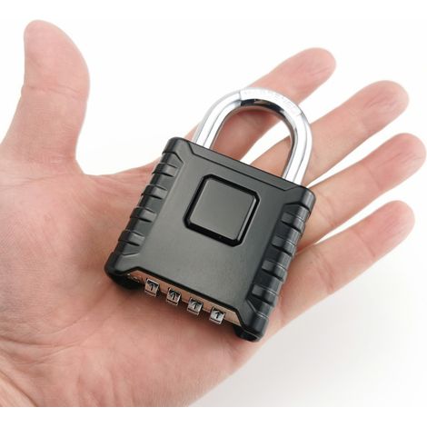 Bravix Cadenas Code 4 Chiffres,53mm Cadenas Extérieur Etanche, Robuste Et Antivol, 8mm Loquet Cadenas À Combinaison Noir