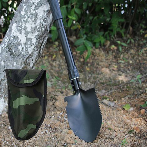 Bravix Pelle Multifonction, Pelle Pliante 10 Fonctions, Pelle Pliante Multifonctionnelle Pour Couper Branches, Camping, Survie, Randonnée Et Jardinage (pelle Pliable)