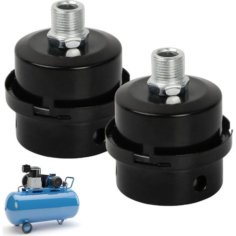Bravix 2 Pièces Silencieux De Filtre À Air Compresseur, 3/8"16mm Métal Noir Filtre À Compresseur D'Air, Compresseur D'Air Silencieux Pour Pièces D'Entrée Du Compresseur D'Air