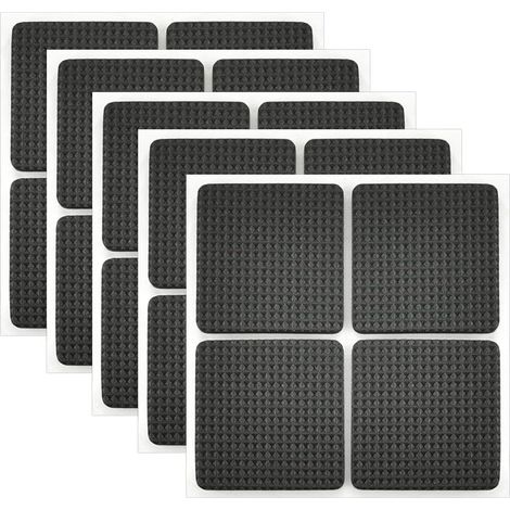 20pcs Patin Antiderapant Caoutchouc Tampon Caoutchouc Adhesif Patin Feutre Adhésif Patin De Meubles Adhésif Pour La Protection Des Carreaux, Tables, Planchers De Bois 3.8 X 3.8cm (noir)