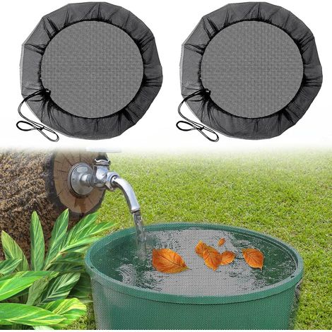 Bravix 2 Pièces Filet Pour Citerne De Pluie,housse Pour Tonneau De Pluie Avec Cordon De Serrage,housse Pour Tonneau De Pluie Ronde,protection Contre Les Moustiques Et Les Feuilles(ø 80 Cm)