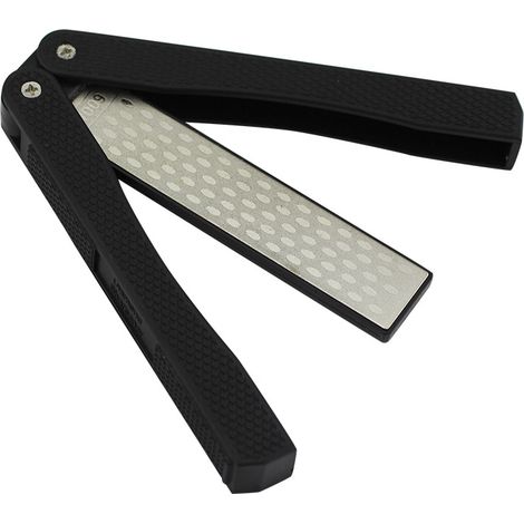 Aiguiseur Couteaux, Affûteur Diamant Pliable À Double Grain D’affûtage Épais/extrafin 400/600 Grit Pour L'Outil D'Affûtage De Cuisine Jardin Camping En Plein Air - Noir 125301.6mm