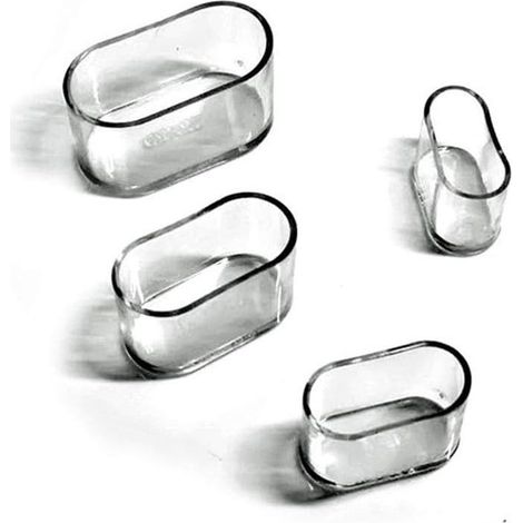 Bravix Couvre-jambes De Chaise, Couvre-pieds De Meubles En Silicone Ovale, Protection Anti-rayures Au Sol, 8-24 Pièces Transparentes/24 Pièces15x30mm