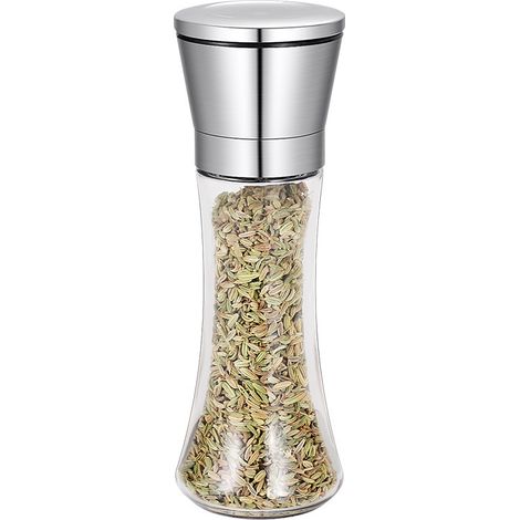 Bravix 2 Pièces Ensemble De Moulins À Sel Et Poivre En Acier Inoxydable, Poivre En Céramique De Qualité Supérieure Avec Grosseur Réglable Moulin A Sel Poivrier Manuel Pour La Maison Ou La Cuisine, 200