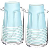 Bravix Lot De 2 Distributeur De Gobelets En Papier, Distributeur Porte Gobelet Plastique, Distributeur De Gobelets