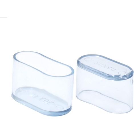 Capuchons Ovales En Pvc Transparent - Lot De 8 Pour Pieds De Chaise Et De Table (20 X 40 Mm)