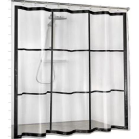 Bravix Rideau De Douche Peva, Transparent, Noir