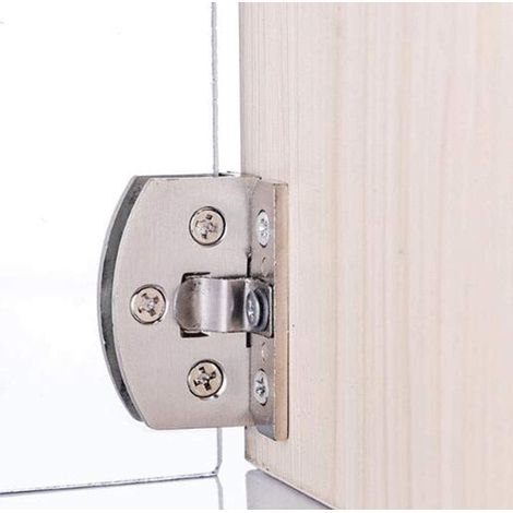 Bravix 1 Paire De Charnières De Porte En Verre Vitrine Armoire À Vin Clip Charnière De Porte Pièces De Rechange, Adapté Pour Le Verre De 8-9 Mm D'Épaisseur，argent
