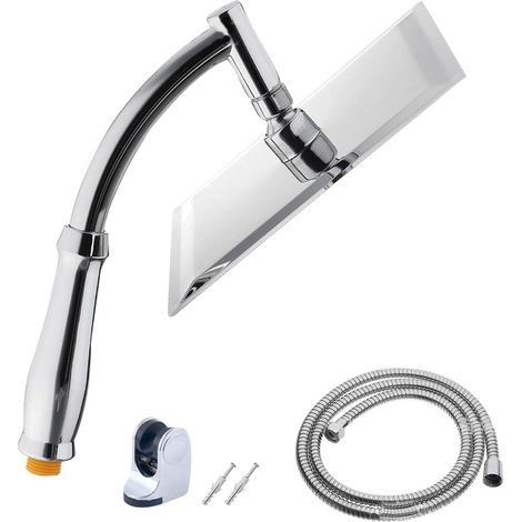 Bravix Pomme De Douche À Effet Pluie En Acier Inoxydable De 20,3 Cm, Pommeau De Douche Haute Pression, Pommeau De Douche Carré Fixe