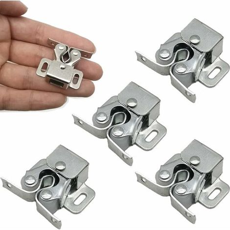 Loqueteaux De Porte Placard Loquets De Fermeture, 30pcs Fermoir De Porte En Zinc Verrouillage À Double Rouleau Ferme-porte Métallique Pour Chambre Maison Bureau