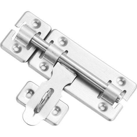 Bravix 2pcs Acier Inoxydable-cadenas À Verrou Loquet Targette De Portail Coulissant Verrou De Toilettes/la Salle De Bain Argenté