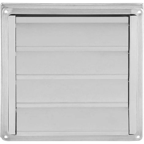 Bravix Grille D'Aération, Grille De Ventilation Extérieure En Acier Inoxydable, 100 Mm En Acier Inoxydable, Évent Mural Pour Évacuation D'Air Mural, Ventilateur D'Extracteur Carré