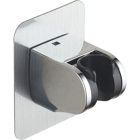 Bravix Support De Pommeau De Douche Sans Perçage Adhésif - Support De Douche Réglable (45°), Support De Douchette Universel, Douchette, Support De Douche Mural, Argent