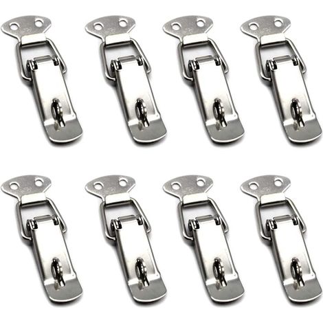 Bravix 8 Pièces Fermeture A Levier Fermeture À Ressort Loquet Bascule En Acier Inoxydable Pour Coffre À Outils,tiroir,armoire Et Coffre - Silver