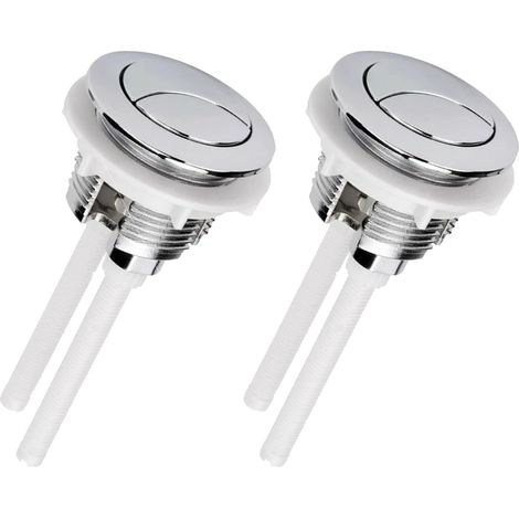 Bravix Bouton Poussoir Chasse D'Eau De 38mm,universel Double Bouton De Chasse D'Eau À Tête Ronde Pompe Haute Pression (argent 2)