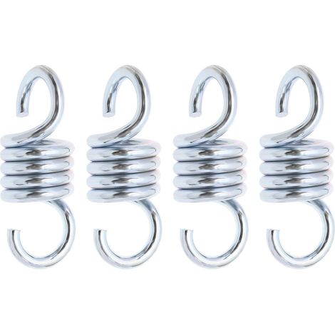 Bravix 4pcs Suspension Ressort Crochet Remplacement En Métal Swing Ressort Crochets Suspendus Ressort Crochets Accessoires De Jardin Pour Suspension Chaise Hamac, Argent
