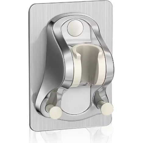 Bravix Support De Pommeau De Douche Sans Perçage Adhésif, Support Douche Sans Percage, Support De Douche Réglable , Douchette, Support De Douche Mural,super Puissant, Étanche, Chromé, Argent