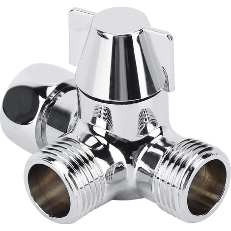 Valve 3 Voies En G1/2, Douche Inverseur 3 Voies, Vanne Dérivation Douche À 3 Voies Pour Douche, Douchette Et Bras De Douche Inverseur