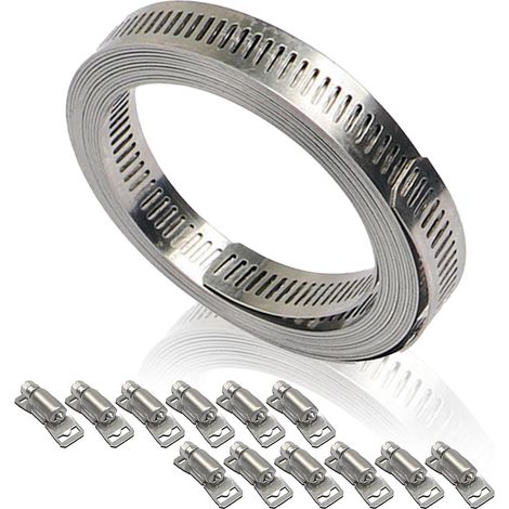 Lot De 12 Colliers De Serrage En Acier Inoxydable - 5 M - Avec Vis - Pour Réservoir, Maison, Tuyau De Gaz, Tuyau D'Eau, Refroidisseur, Automobile