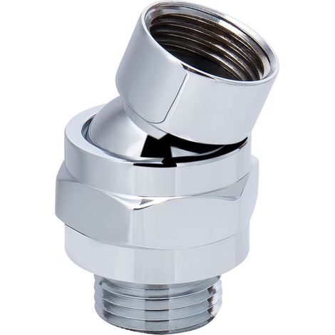 Bravix Rotule Pivotante En Laiton Réglable, Connecteur De Douche Rotule Pivotante, Rotule De Douche Adaptateur, Convient Pour Connecter Des Pommes De Douche Et Des Conduites D'Eau Argent